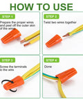 255 Piece Wire Cap Connector Kit For 22 To 10 AWG Insulating Twist On Connectors installation steps with orange cap