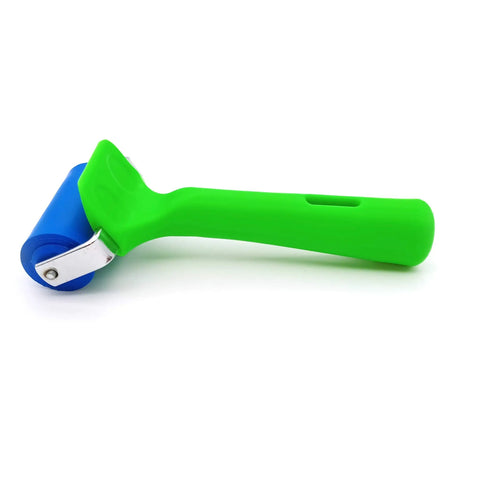 2 Inch Rubber Brayer Roller For Smooth Adhesive Application And Air Bubble Removal Pro Grade Heavy Duty Tool side view on white background
