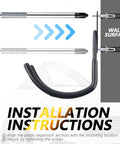 Installation instructions for Heavy Duty EV Charger Holder Wall Mount With Non Slip J Hook, highlighting screws and anchors.