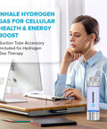 Portable Hydrogen Water Bottle With SPE PEM Tech Ionized Water On The Go 420 Ml Hydrogen Infusion used by woman at desk