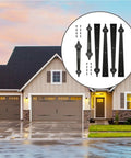 Six Piece Set Garage Door Handle Hinges Decorative Hardware Kit For Barn Style Doors With Thick Steel Base And Solid Body