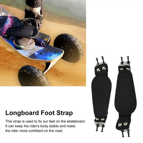 Adjustable Skateboard Foot Strap With Secure Hook And Loop Closure For Longboards Scooters And Electric Bikes Fits 18 To 24 Cm Easy Install Boosts Foot Security Stability And Confidence On Sharp Turns And High Speed Rides, showing use and detail