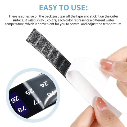 Six Pack Horizontal Stick On Thermometer Strips With Dope Digital Temperature Display For Fermenting Brewing Wine Beer Kombucha And Aquariums 64-93 F (18-34 C) Adhesive Sticker Easy To Paste For Fresh Or Ferment Use, peeling adhesive liner