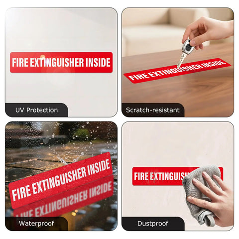 Must Have 10 Pack Fire Extinguisher Inside Signs 10 By 2 Inches Self Adhesive Waterproof Vinyl White On Red Fire Safety Stickers For Vehicles Boats Gear And Warehouses