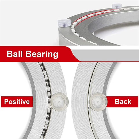 Close-up of Heavy Duty Tabletop Lazy Susan Base with 360 Degree Rotating Ball Bearing Aluminum Alloy, showing ball bearing mechanism.