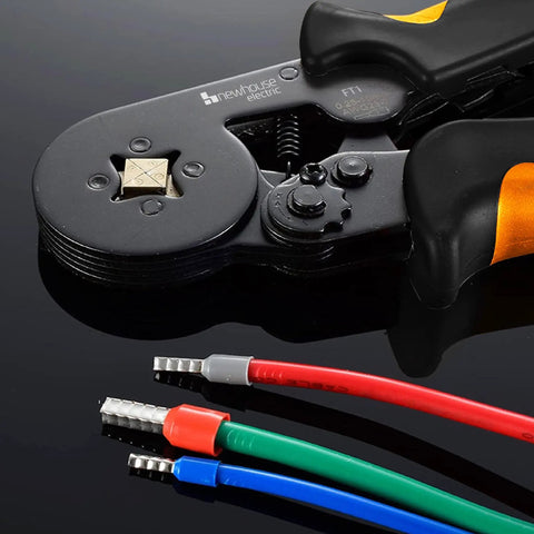 Ferrule Crimping Tool Kit With Wire Crimper, Pro Grade Nylon Storage Container, And 1,200 Electrical Wire Connectors The Go To Electrician Tool Set For Home Improvement And DIY Projects with colorful wires