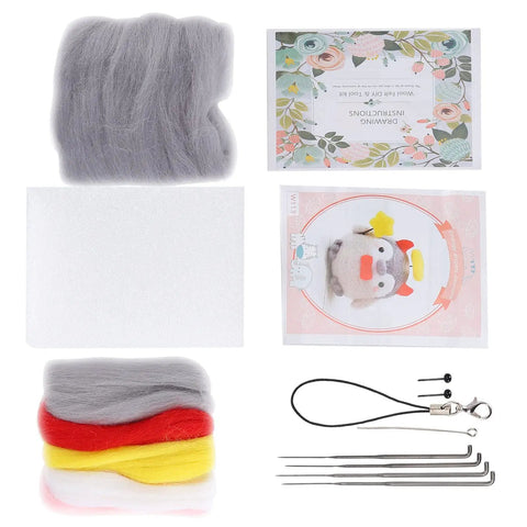 Beginner Friendly Wool Felting Kit With Safe Tools And Storage Box Easy Fun Craft For Making Cute Animal Plush Dolls 113 Piece Energy Angel And Devil Theme Fiber Arts Supplies For Kids And Adults. wool, foam, needles, and storage box set