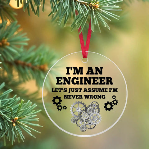 Cool Acrylic Circle Tag Gift For Engineers Nerdy Chemical And Mechanical Engineering Ornament For Graduation Christmas Tree Decor Gift For Women And Men In STEM