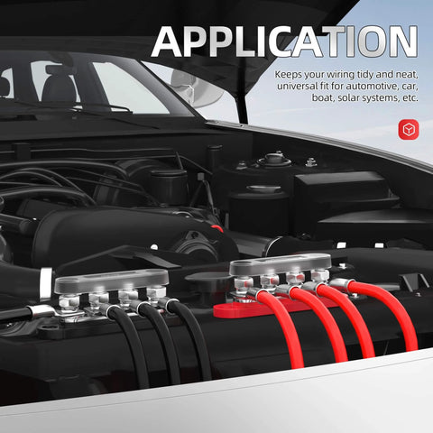 Bus Bar 12V 150A Mini Power Distribution Block With Cover installed in automotive engine bay