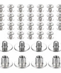 Kickass M3x4mm Chicago Screws 30 Piece Set Rust Resistant Stainless Steel Binding Post Rivets in silver finish.