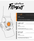 Diagram showing fitment sizes for Beast Mode U Joint Puller And Universal Joint Extractor For Cars And Light Duty Trucks And Farm Equipment Class 1 To 2 Vehicles Auto U Joint Removal Tool With Quick Press For Seized Joints.