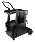 Heavy Duty 2 Tier Welder Cart With Anti Theft Lockable Cabinet, 360 Degree Swivel Wheels, Tank Storage And Safety Chains For TIG ARC Plasma Cutter