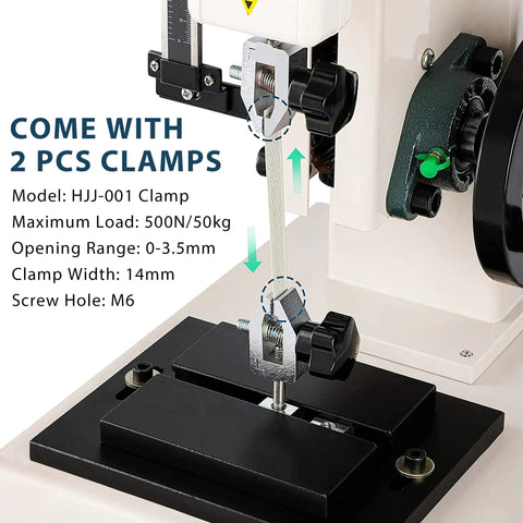 500N Force Gauge With Wheel Operated Test Stand 180mm Stroke USB Data Output 999 Peak Data Storage Free Software For Exporting Test Data And Charts Includes CH340 Cable, 2 clamps