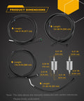 Durable Nylon Fuel Line Repair Kit For Chevy Silverado GMC Sierra 1999 2003 Pickups 4.8L 5.3L 6.0L 8.1L V8 dimensions shown