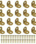 Badass 20 Pack Gold L Brackets For Furniture Repair Built Tough Iron corner supports with screws for cabinet installation.