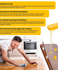 Man applying Beeswax Wood Seasoning Set Three Pack Natural Furniture Polish on wooden cabinet with sponge