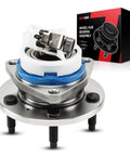 Front Wheel Hub Bearing Assembly 513121 for 1997-2013 GM Vehicles with ABS 5-Lug, product view with packaging box