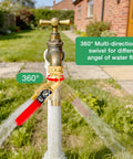 Heavy Duty Full Flow Ball Shut Off Valve With Long Handle In Thick Solid Brass Three Quarter Inch GHT Garden Hose Valve For Outdoor Faucets Lawn Irrigation Car Wash 360 Degree Swivel Anti Kink Design on outdoor faucet