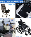 Upgraded Memory Foam Seat Cushion For Sciatica And Back Pain Relief in an office chair and car seat for comfort.