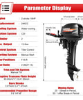 Nazeaob 2 Stroke 18HP Outboard Motor For Fishing Boats 246CC Heavy Duty Engine with CDI ignition, labeled components display