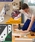 Router Table Plate And Furniture Corner Connector Kit with 20 pcs universal stainless steel L brackets in use for DIY.