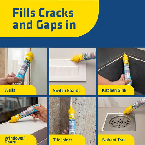Image showing Wall Gap And Crack Filler Sealant 150G White DIY Waterproof Repair for kitchen sink cracks, tile gaps, and more.