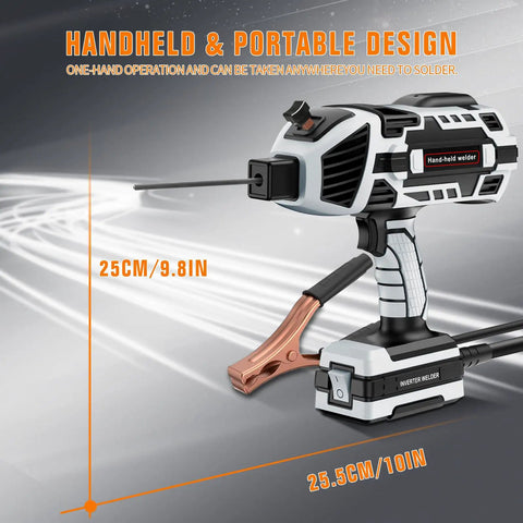 Portable Arc Welder Gun 110V 120A With IGBT Inverter Five Current Settings Lightweight 3.9 Lbs Compact 9.8 By 10 Inch Design