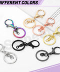 28Pcs 7 Color Lobster Claw Clasps With Key Chain And Flat Split Keychain Ring Set For Purses, Bags And DIY Crafts, Includes 68mm Clasp Length