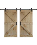 DIY Knotty Pine Double Sliding Barn Door With Hardware Kit For 48 By 84 Inch, 60 By 84 Inch, 72 By 84 Inch Or 84 By 84 Inch Openings