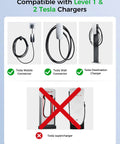 Image showing compatibility of Straight Up Tesla To J1772 Nacs Adapter For Evs Plug And Play 80A Fast Charger with Tesla chargers.