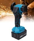 Heavy Duty Cordless Angle Grinder And Mini Circular Saw Pumping 12000 RPM showing compact design for wood, metal, tile, plastic cutting.