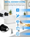 Ultimate Shower Knob Replacement Kit Perfect Fit For Price Pfister Verve Tub Faucet W 12 Tooth 95mm Stem black metal handle
