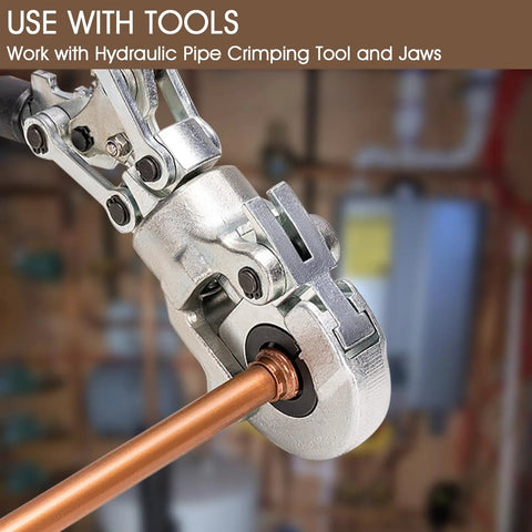 Hydraulic tool pressing 12 Pack Copper Press Fittings Three Quarter Inch By Three Quarter Inch 90 Degree Elbow Zero Lead Copper Coupling