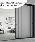 Round Hidden Concealed Door Pulls Flush Pocket Door Handles Stainless Steel Hardware Dope Matte Black on sliding doors in living room.