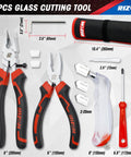 Killer Glass Cutter Set With Solid Oil Feed Tool For Smooth Line Adjusts From 2mm To 20mm featuring 8 inch and 6 inch pliers.