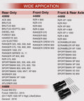 Wheel bearing greaser kit; two black units for 40mm rear and 44mm front with metal rods.