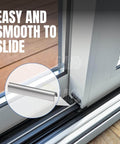 Snap On One Quarter Inch Stainless Steel Sliding Glass Door Track Cover Repair for patio doors, shown installed on track