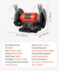 High Octane 8 Inch Variable Speed Bench Grinder Delivering 550 Watt Power And 2000 To 3450 Rpm Range With 36 And 60 Grit Wheels.