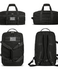 3 In 1 Carry On Duffle Bag With Shoe Compartment And Wet Pocket, Airline Approved 22x14x9, black, multiple views, tactical design