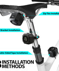 USB-C Rechargeable Bike Alarm With Remote IP55 Waterproof Wireless 110 Decibel Loud Anti Theft Vibration Motion Sensor with installation methods