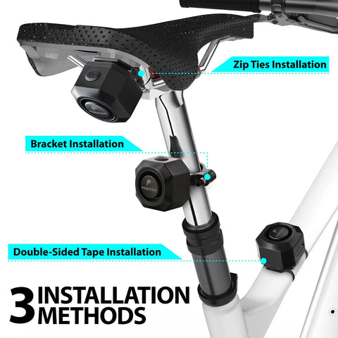 USB-C Rechargeable Bike Alarm With Remote IP55 Waterproof Wireless 110 Decibel Loud Anti Theft Vibration Motion Sensor with installation methods