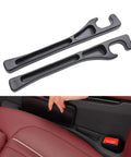 Universal Car Seat Gap Filler Organizer 2 Pack Black shown installed between seat and console to catch small items