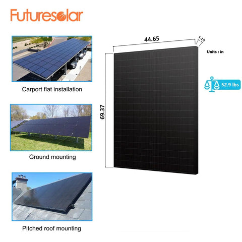 445W Solar Panels Kit With 890W Total Output For Rooftop Off Grid Power installations in carport, ground, and roof settings
