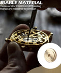 Brass Clock Hand Nut being installed, showcasing Brass Clock Hand Nut Set 9-Piece For Grandfather Clocks And Movements With Knurled Serrated Edge