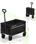 Heavy Duty Collapsible Wagon Cart That Hauls Up To 220Lb With All Terrain Wheels And 360 Degree Rotation Portable Utility Cart