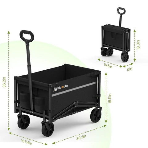 Heavy Duty Collapsible Wagon Cart That Hauls Up To 220Lb With All Terrain Wheels And 360 Degree Rotation Portable Utility Cart