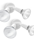 No Fuss And Tough As Nails 2 Pack Dual Head Outdoor Flood Lights Switch Controlled Waterproof Security Fixtures Adjustable Twin Par Holder Max 300 Watt For Yard Garage And Porch White with bright reflective lenses.