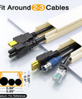 Cord Cover Wall Mount Kit 157In Beige Low Profile Cable Raceway Hider for TV Cables Wire Concealer showing cable capacity