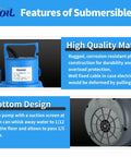 Image of 1/2 HP submersible pump from Universal Descaling Kit For Gas And Electric Tankless Water Heaters, showing features and design.
