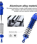 All Metal Shocks Set 1/10 Scale RC Cars Blue 4 Pack Oil Type Unoiled shown with aluminum material details.